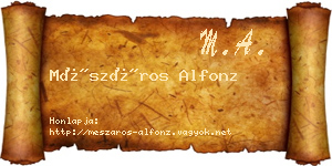 Mészáros Alfonz névjegykártya