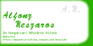 alfonz meszaros business card